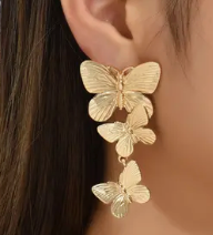 Gold Butterfly Tower Earring