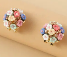 Floral Cluster Stud Earrings