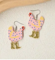 Chicken in Boots Earrings