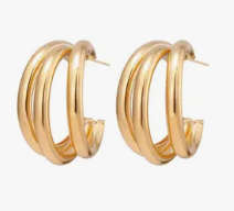 Three Loop Gold Hoops