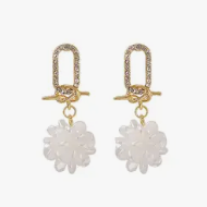Hanging Pearl Flower Cluster Earring