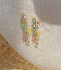 Colorful Flower Tassel Earring