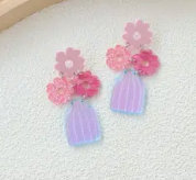 Flower Vase Acrylic Earring
