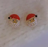 Rhinestone Santa Stud Earring