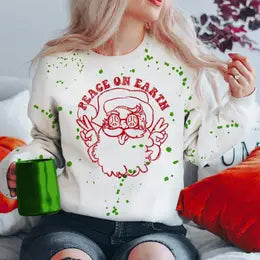 Peace On Earth Santa Sweatshirt