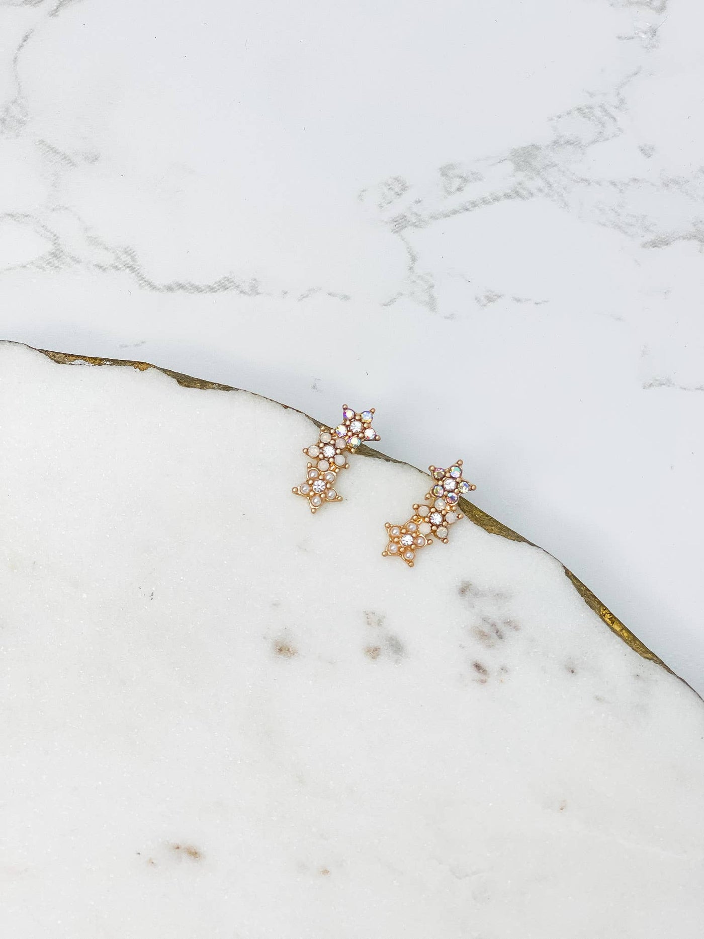 Glitzy Star Trio Drop Studs