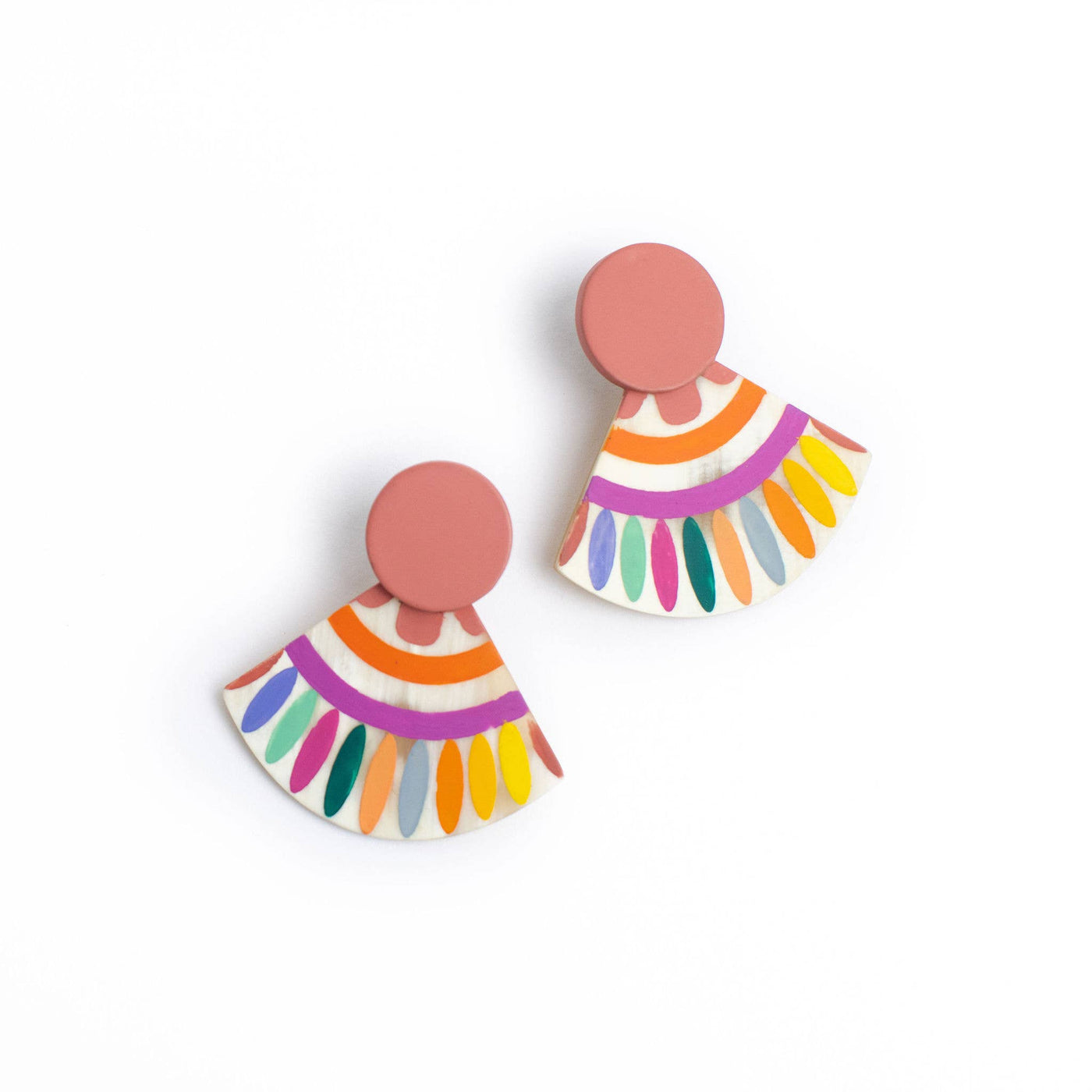 Rainbow Sunset Tile Earrings