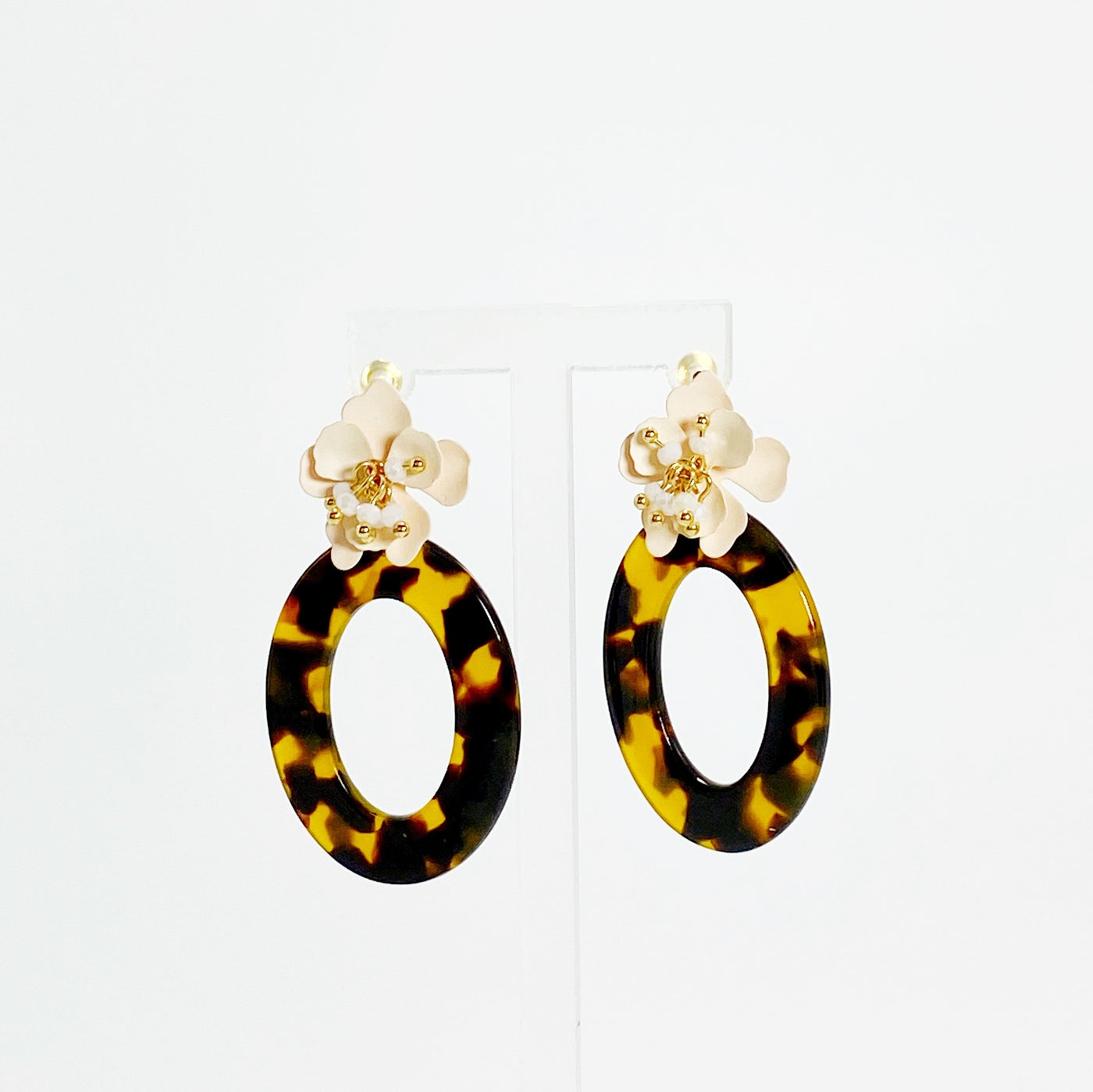 Tortoise and Flower Earrings