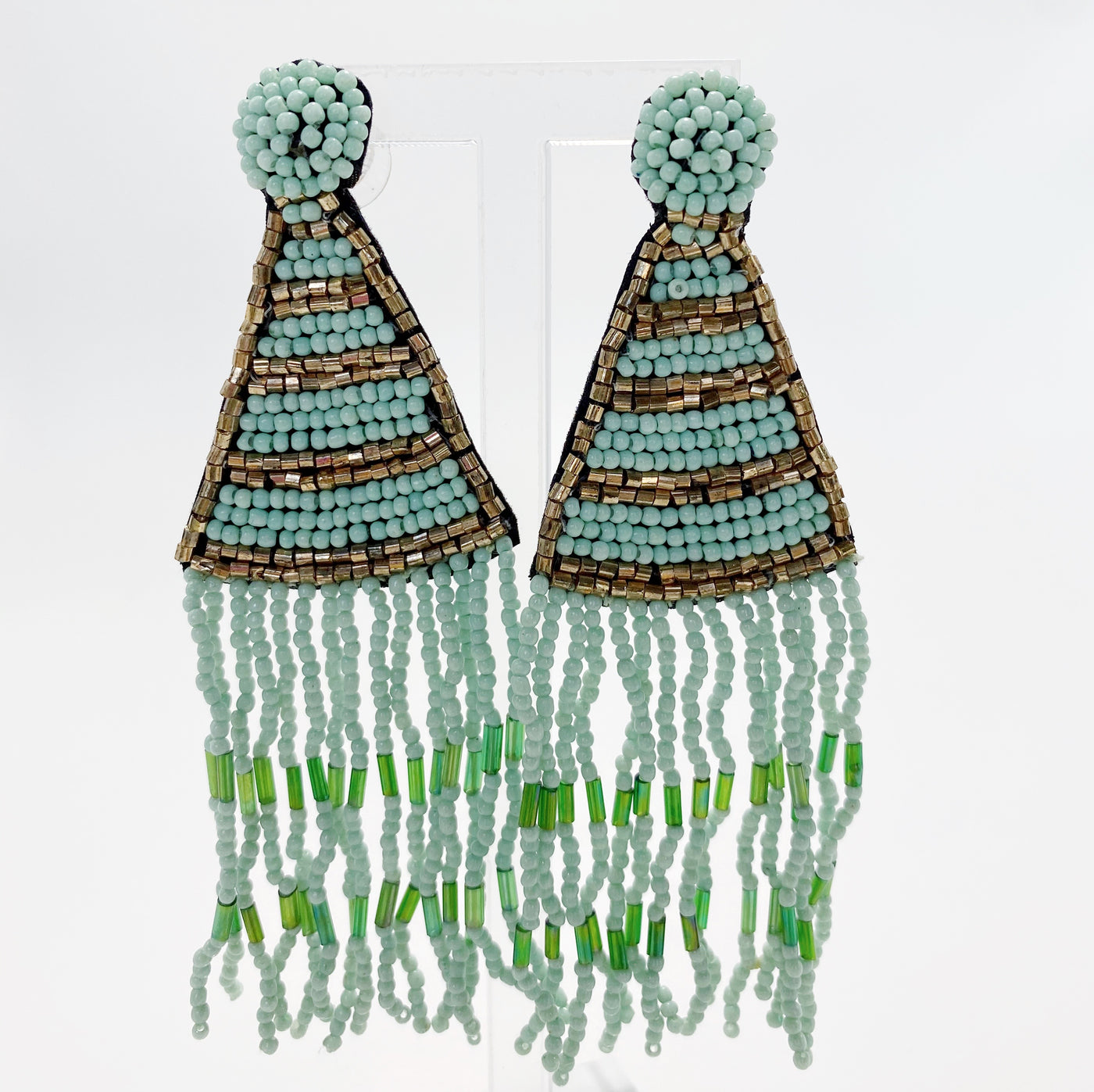 Mint Beaded Earring