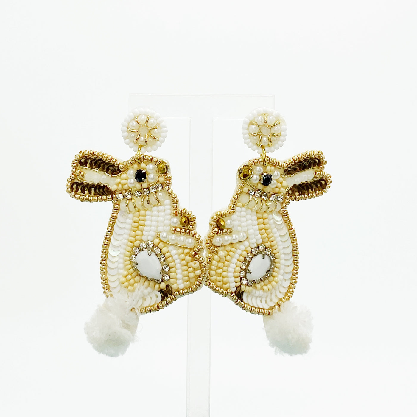 Beaded Bunny Earrings