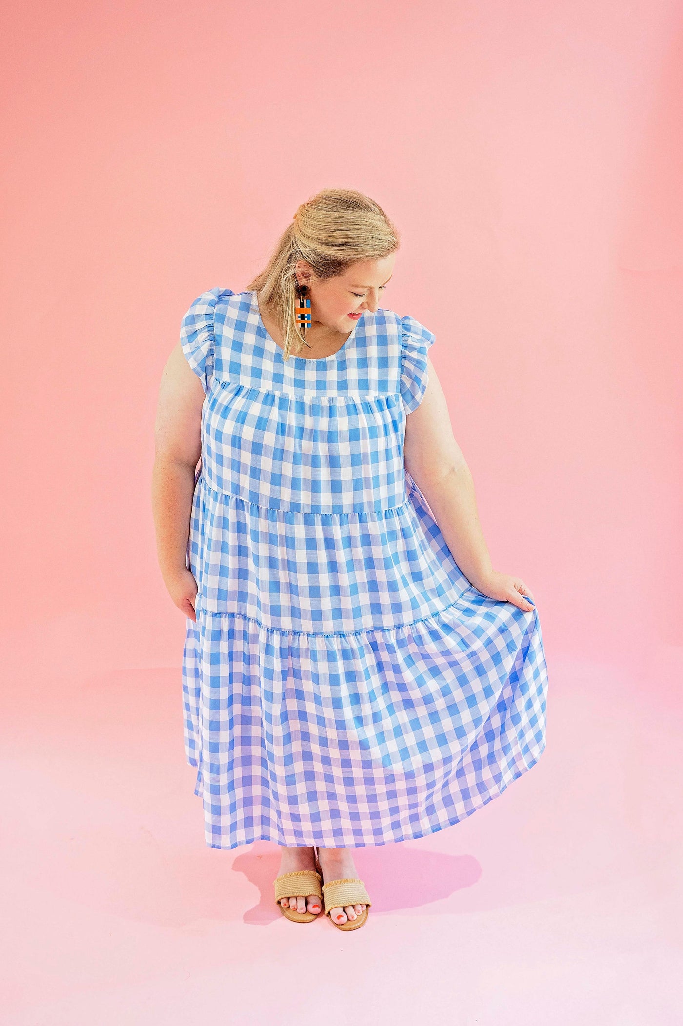 plus size blue gingham dress Blue Gingham Dress