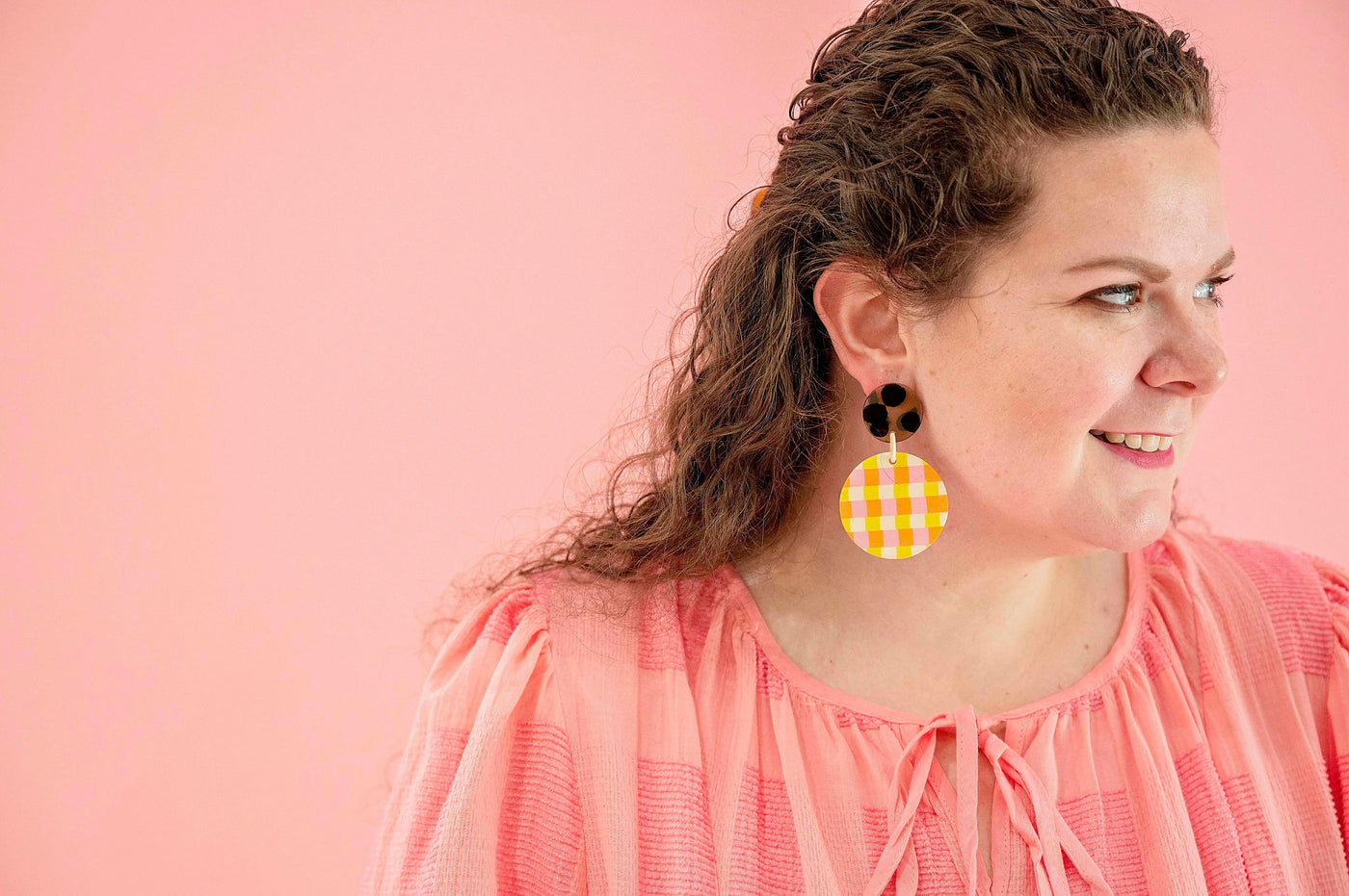 Sherbet Gingham Earrings