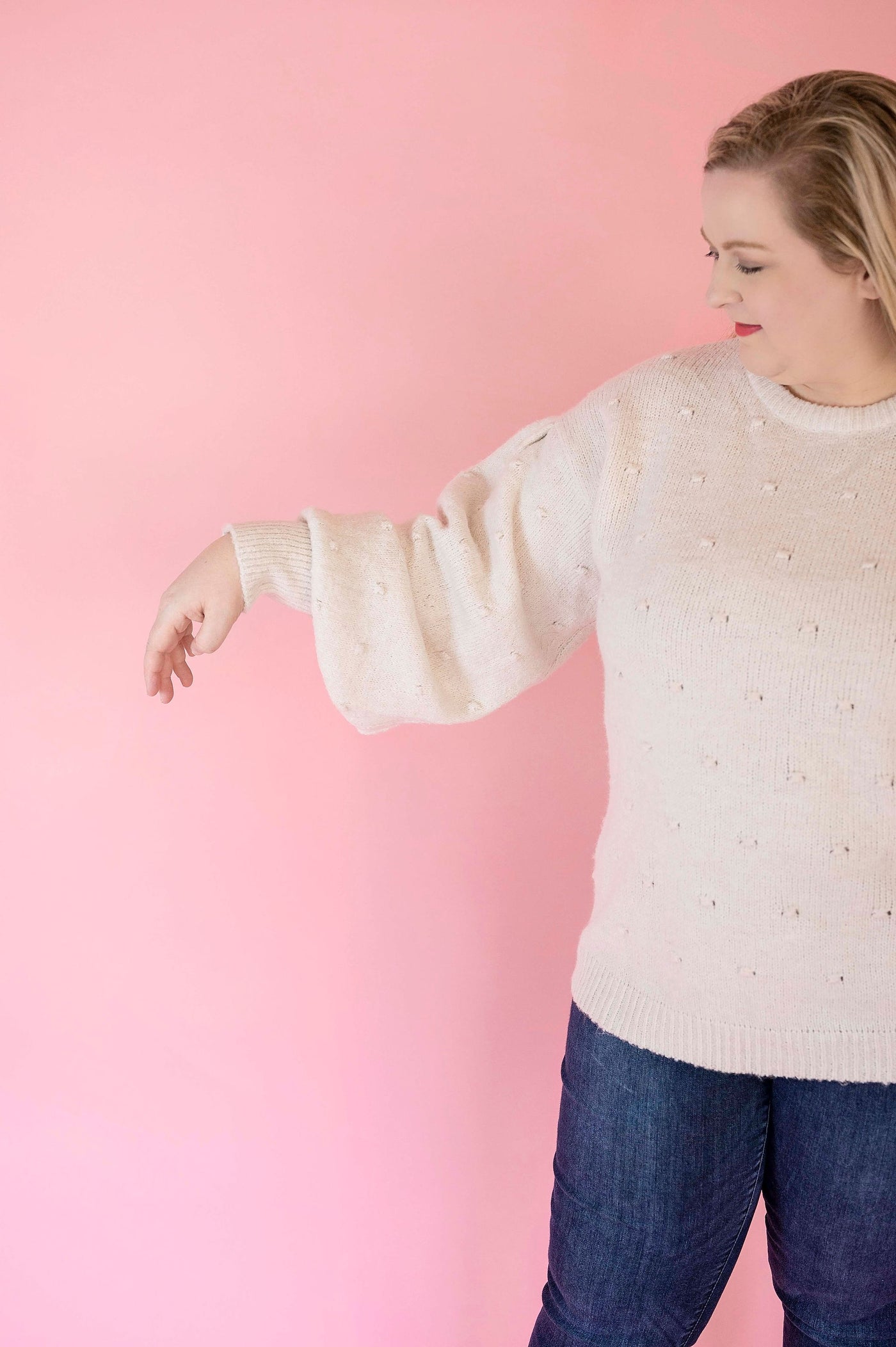 Pom Pom Puffs Sweater - PLUS