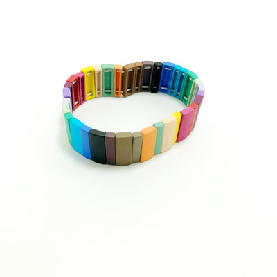 Large Rainbow Metal Bracelet