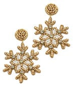 Beaded Snowflake Earrings