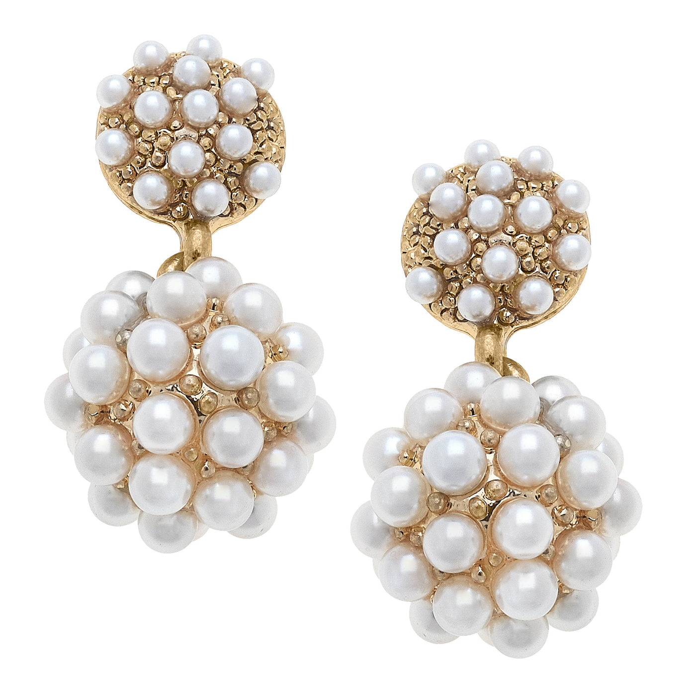 Pearl Cluster Drop Earrings