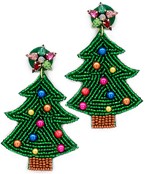 Colorful Ornaments Christmas Tree Earrings