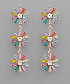 Colorful Sunburst Dangle Earrings