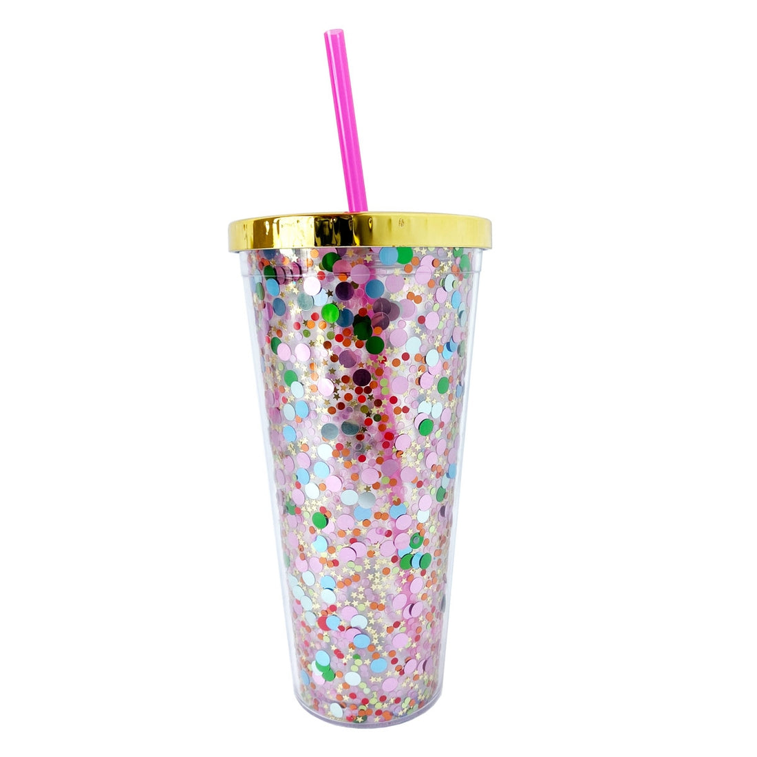 Confetti Tumbler with Straw