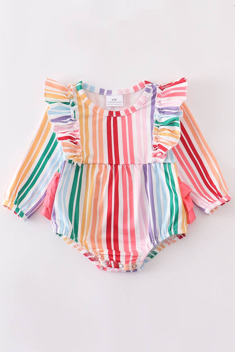 Rainbow Stripe Ruffle Bubble - KIDS