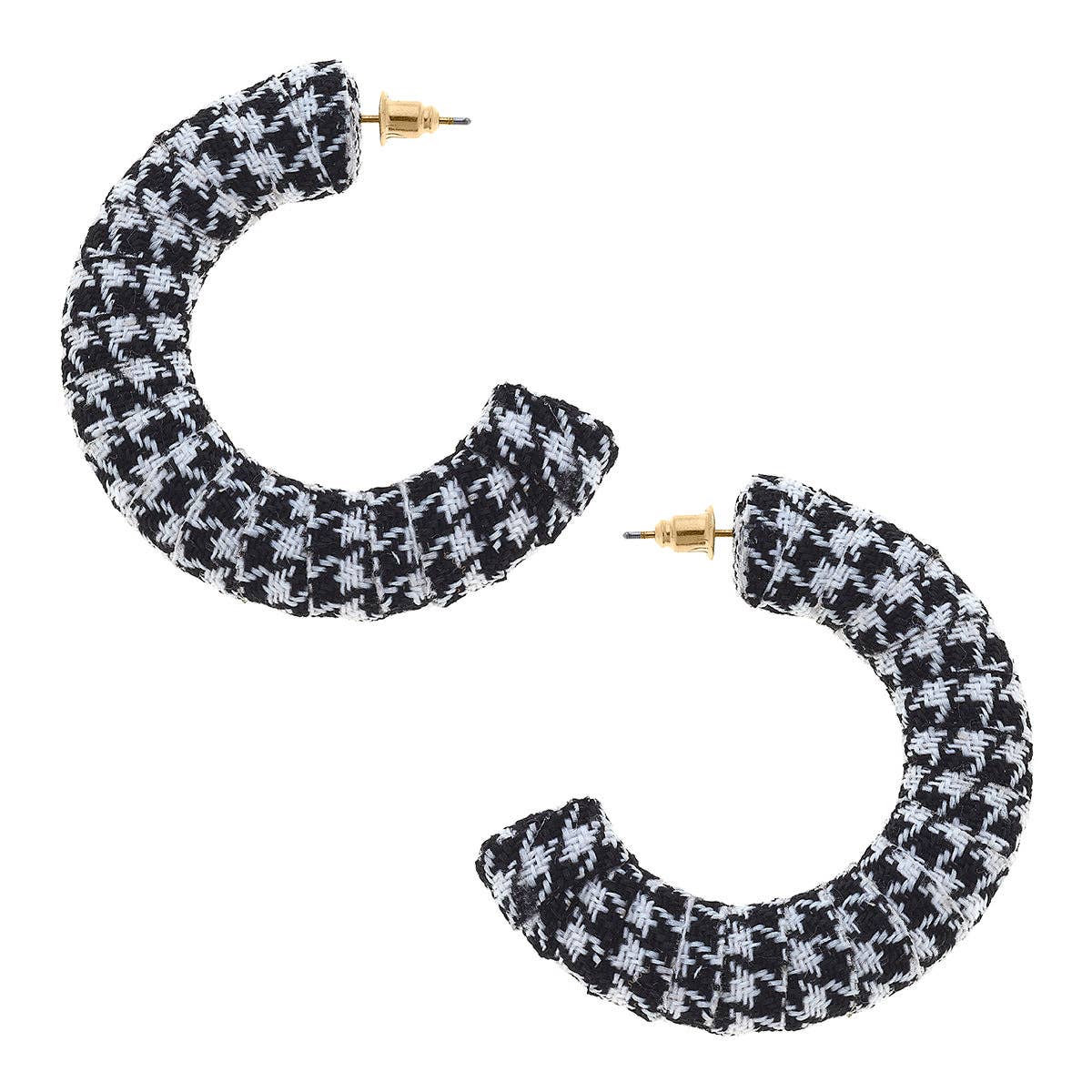 Houndstooth Hoop Earrings