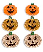 Stacked Jack-O-Lantern Earrings