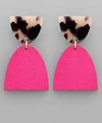 Bright Pink and Tortoise Earrings