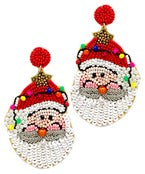 Jolly Santa Beaded Earrings